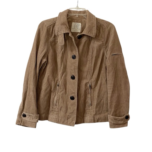Relativity Women’s Tan Corduroy Jacket Button Front Casual Barn Coat Size PM - Picture 1 of 12